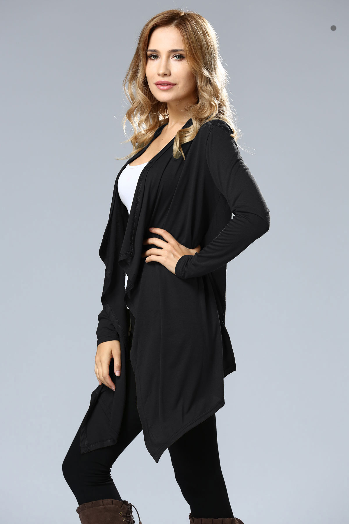 SZ60004-1 Asymmetric Neck Casual Cardigans